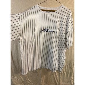 Man Vertical Stripe Baseball T Shirt